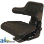 W300BL Universal Adjustable Tractor Seat with Arm Rest BLACK