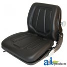 FLS322BL Universal Fold Up Shock Absorbing Spring Forklift Seat BLACK