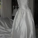 Wedding Gown Silk Pearls Lace Embroidery  sz 14