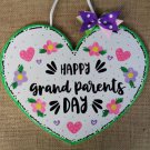 Floral Happy Grandparents Day Sign Wall Art Hanger Plaque Flowers Hearts Decoration Floral Happy Grandparents Day Sign Wall Art Hanger Plaque Flowers Hearts Decoration