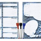 (Set with 5 Items) - Weekly Magnetic Calendar + Message Board + 3 magnetic dry erase marker v3