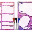 (Set with 5 Items) - Weekly Magnetic Calendar + Message Board + 3 magnetic dry erase marker v6