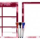 (Set with 5 Items) - Weekly Magnetic Dry Erase Calendar Planner Organizer - v10 (Set with 5 Items) - Weekly Magnetic Dry Erase Calendar Planner Organizer - v10