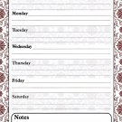 Magnetic Dry Erase Calendar - White Board Planner for Refrigerator - Damask 3_022 Magnetic Dry Erase Calendar - White Board Planner for Refrigerator - Damask 3_022
