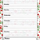 Magnetic Dry Erase Calendar - White Board Planner for Refrigerator - Flowers 3_030