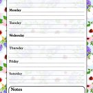 Magnetic Dry Erase Calendar - White Board Planner for Refrigerator - Multicolored Flowers 3_031