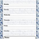 Magnetic Dry Erase Calendar - White Board Planner for Refrigerator - Paisley 3_025