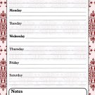 Magnetic Dry Erase Calendar - White Board Planner for Refrigerator _ School Lockers - Damask 3_010 Magnetic Dry Erase Calendar - White Board Planner for Refrigerator _ School Lockers - Damask 3_010