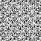 Magnetic Locker Wallpaper (Full Sheet Magnetic) - (Black & White Paisley) - Pack of 3 Sheets - v2c Magnetic Locker Wallpaper (Full Sheet Magnetic) - (Black & White Paisley) - Pack of 3 Sheets - v2c