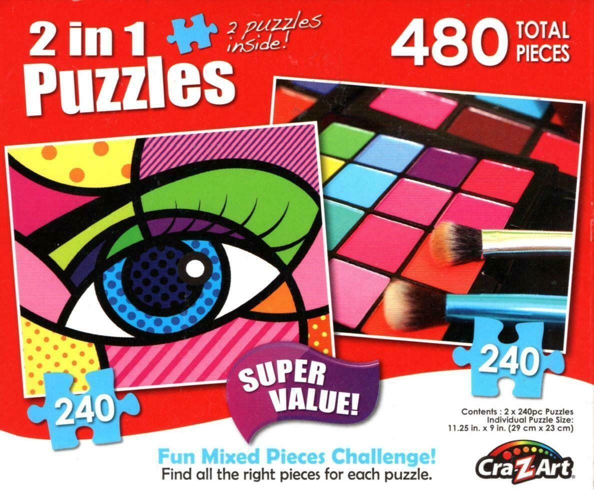 Pop Art Eye _ Pressed Makeup Palette - Total 480 Piece 2 in 1 Jigsaw Puzzles