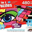 Pop Art Eye _ Pressed Makeup Palette - Total 480 Piece 2 in 1 Jigsaw Puzzles