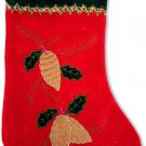 SANTA'S FINEST Christmas Holiday 19 Inch Classic Red Velvet Stockings (Edition #5)