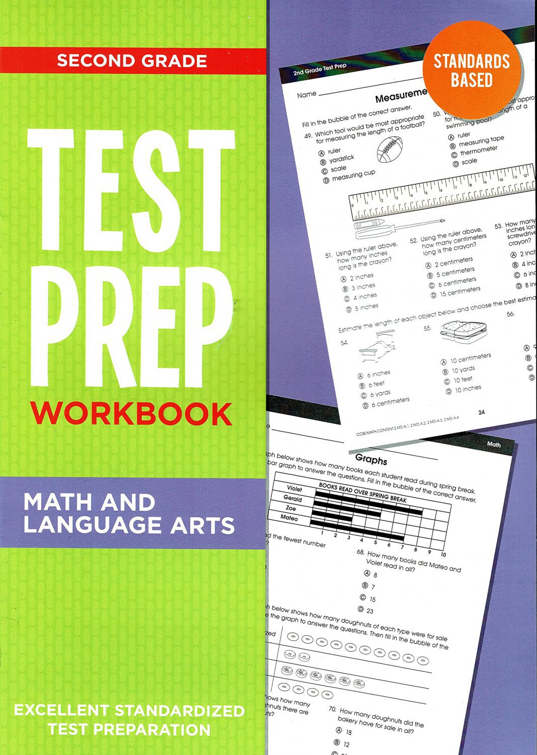 Second Grade Math & Language Arts Standards Based Excellent Standardized Test - Workbook v2