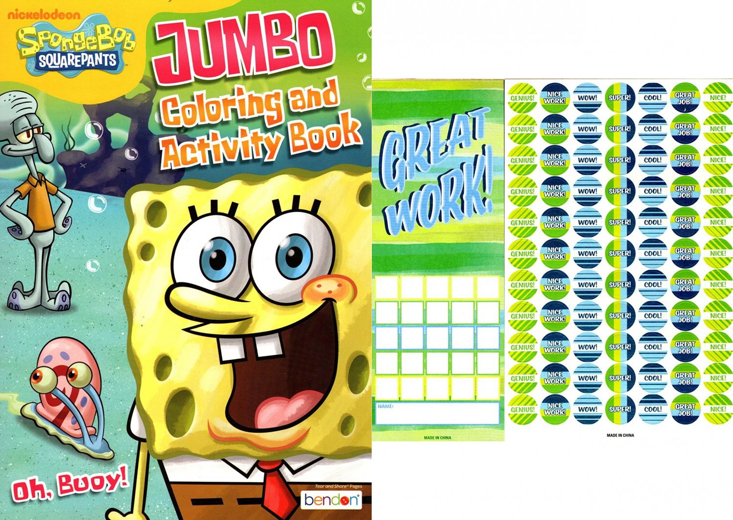 SpongeBob - Oh, Buoy! - Jumbo Coloring & Activity Book + Award Stickers and Charts