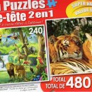 The Watering Hole _ Asian Bengal Tigers - Total 480 Piece 2 in 1 Jigsaw Puzzles