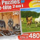 The Wolf Lair _ Running Free - Total 480 Piece 2 in 1 Jigsaw Puzzles
