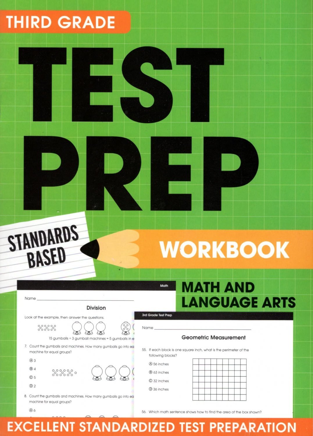 Third Grade Math & Language Arts Test Prep Workbook (Aligned with Common Core Standards)-v35