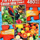 Tropical Birds _ Variety of Colorful Fruit - Total 480 Piece 2 in 1 Puzzles