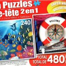 Underwater Symphony and Seaside Souvenirs - Total 480 Piece 2 in 1 Jigsaw Puzzles Underwater Symphony and Seaside Souvenirs - Total 480 Piece 2 in 1 Jigsaw Puzzles