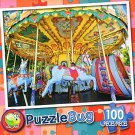 Vintage Carousel France - PuzzleBug - 100 Piece Jigsaw Puzzle