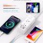 10Ft Extension Cord with Multiple Outlets,Flat Plug Power Strip Surge Protector with 10 Ft Long Cord