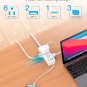 10Ft Extension Cord with Multiple Outlets,Flat Plug Power Strip Surge Protector with 10 Ft Long Cord