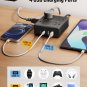 10Ft Extension Cord with Multiple Outlets, Flat Plug Power Strip Surge Protector with Long Cord