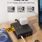10Ft Extension Cord with Multiple Outlets, Flat Plug Power Strip Surge Protector with Long Cord