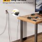 10Ft Extension Cord with Multiple Outlets, Flat Plug Power Strip Surge Protector with Long Cord