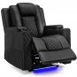 NEW Power Recliner Chair PU Leather Massage Sofa w/ LED & Cup Holders 330LB