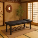450LBS Stationary Massage Table 75”L x 29.5”W Spa Bed w/ Storage & Memory Foam
