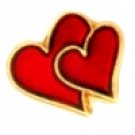 Red Double Heart Charm