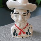 Vintage Novelty Ceramic Smoking Cowboy Bust and Hat Salt & Pepper Shakers Japan 104