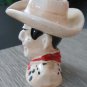 Vintage Novelty Ceramic Smoking Cowboy Bust and Hat Salt & Pepper Shakers Japan 104
