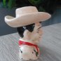 Vintage Novelty Ceramic Smoking Cowboy Bust and Hat Salt & Pepper Shakers Japan 104