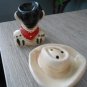 Vintage Novelty Ceramic Smoking Cowboy Bust and Hat Salt & Pepper Shakers Japan 104