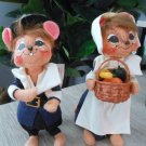 Annalee Doll Set For Thanksgiving Mr. & Mrs. Pilgrim Mouse 2005 Retired  108
