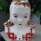 Standford Jean Sandy Head Vase Wall Pocket With Pigtails #D231 109