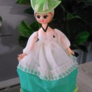 Vintage Big Eyes Bradley Inspired Doll - Green Dress trimmed in Lace 112