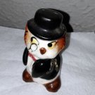 Vintage Owl in Coat, Top Hat,  Monocle Salt or Pepper Shaker 135