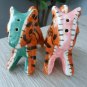 Vintage Japan MCM Colorful Striped Tiger Cats Salt Pepper Shakers  137