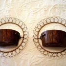 Pair of 1958 Vintage Treasure Craft Compton CA Round Wall Decor  143