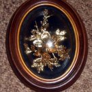 Vintage Flora-Hawaii 24K Gold Vanda Orchid Flower Fern Oval Frame 149