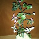 Bonsai Jade Rose Glass Flowering Tree Asian Vintage FLOWER Japan 9"  152
