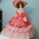 Vintage Beautiful Lady Doll in Rose Pink Dress trimmed in Lace 155