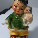 Vintage Josef Originals Wee Lin Little Girl with Dog Figurine – 5″ Tall  166