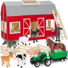 YEEBAY Farm Animals Toys for 3+ Year Old Kids Toddlers Girls Boys, Large Wooden Barn with Animal