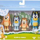 Bluey Family Figure 4-Pack – Includes, Bingo, Mum (Chilli) & Dad (Bandit), Poseable Collectible