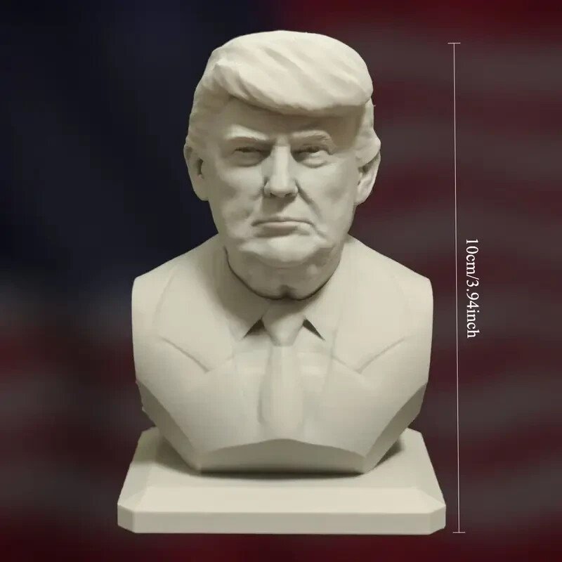 1pc Donald Trump 3D Printed Bust Statue - Patriotic Collectible Desktop Decor