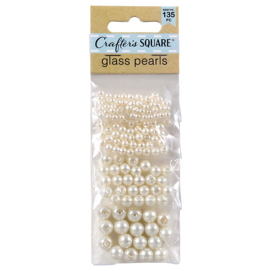 2 pack Crafter's Square Multi-Packs of Glass Pearl Beads, 135-pc. Jewelry making
